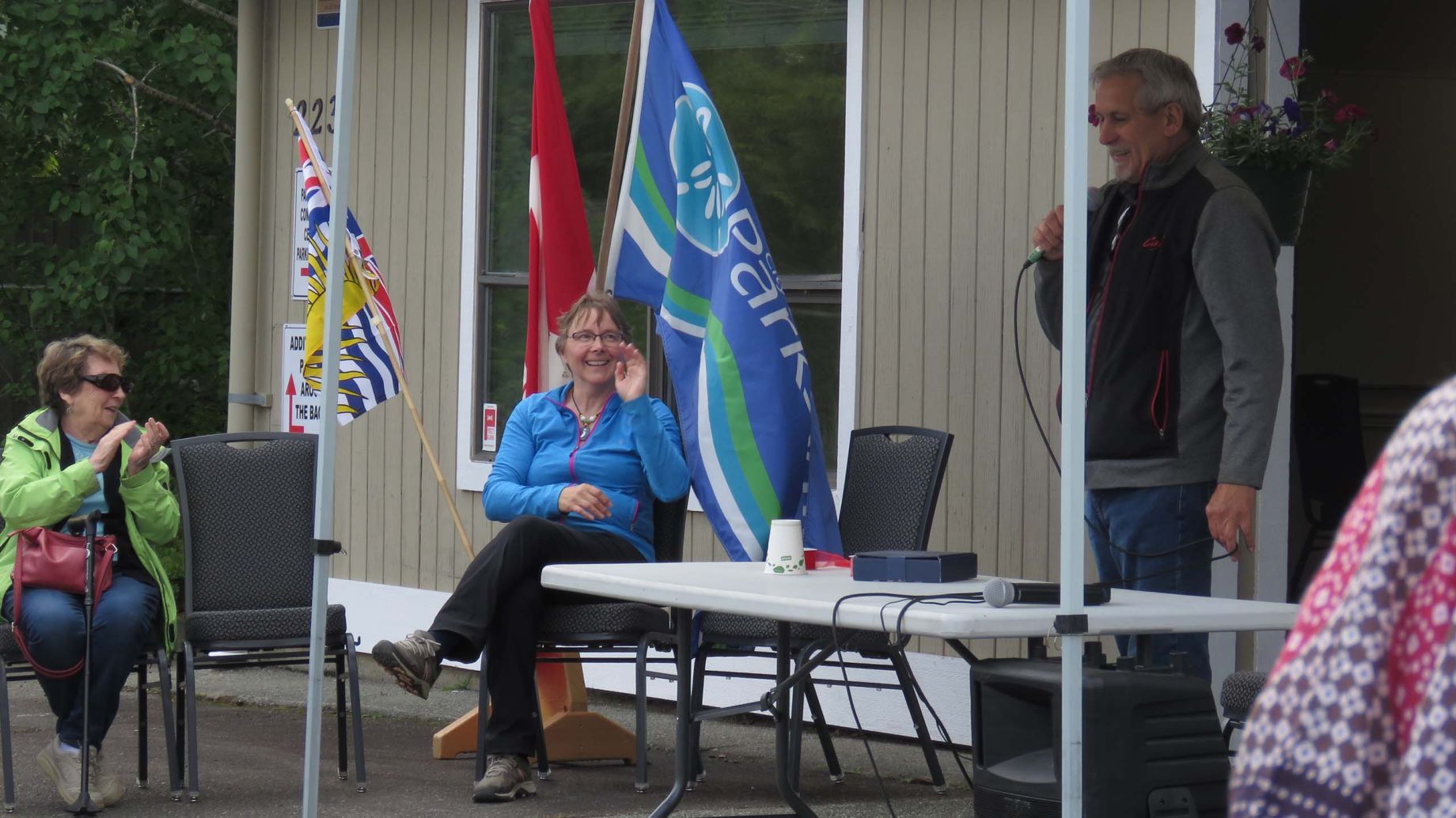 Duane speaking at ribbon cutting for Parksville Community Centre