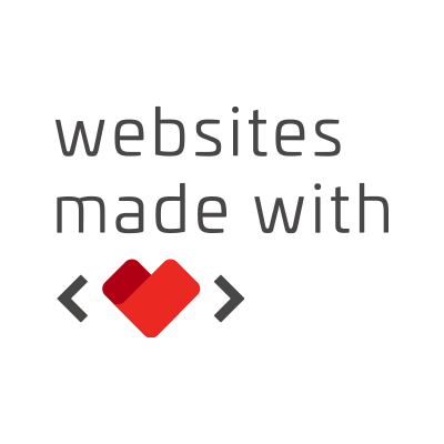 Websites Made With Love logo black and red with heart icon